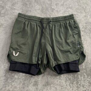 ASRV Shorts Men's Size XL Green DSG-0828 Aerosilver 5" Lined Wings Workout Gym